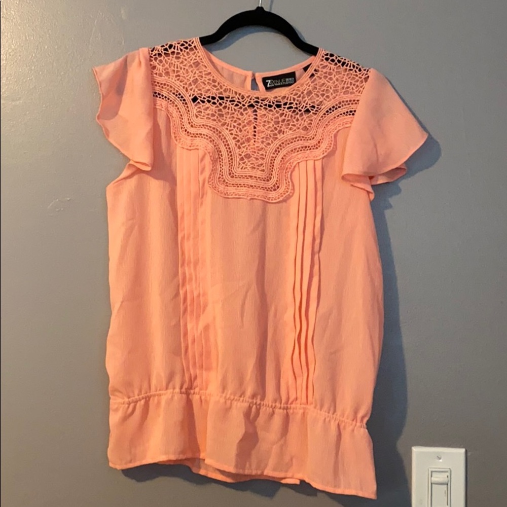 Coral business casual top